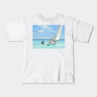 Ground Swell Oil Painting by Edward Hopper Kids T-Shirt
